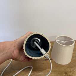 Discounted Blue Handmade Table Lamp With Shade & Bulb - thumbnail 2