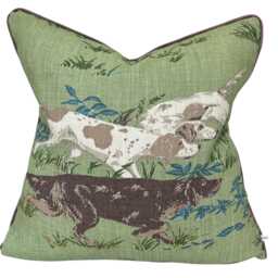 Schumacher Luxury Designer Pointers Green Cushion Pillow Cover - thumbnail 1
