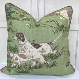 Schumacher Luxury Designer Pointers Green Cushion Pillow Cover - thumbnail 2