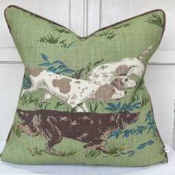 Schumacher Luxury Designer Pointers Green Cushion Pillow Cover - thumbnail 3