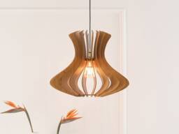 Wooden Pendant Lamp, Wood Ceiling Light, Modern Fixture, Kitchen Island, Mid Century Design, Scandinavian Style, Hanging Light - thumbnail 1