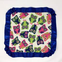 Minky Baby Blanket, Lovey, Minky Dot Car Satin Edge Gift Under Twenty, Owl - thumbnail 3