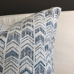 Tribal Arrow Pillow Cover, Blue Boho Ikat Throw - thumbnail 4