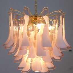 Murano Glass Chandelier Pink Feathers - thumbnail 2