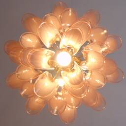 Murano Glass Chandelier Pink Feathers - thumbnail 3