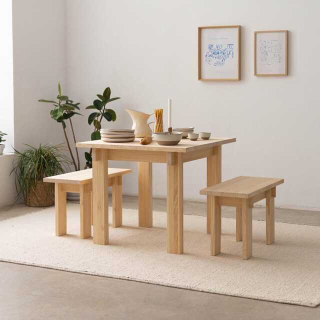 Solid Wood Dining Table, Handmade - Pals - image 1