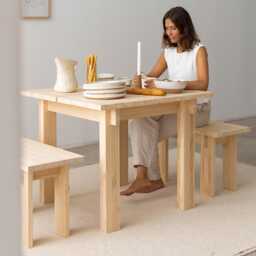 Solid Wood Dining Table, Handmade - Pals - thumbnail 2