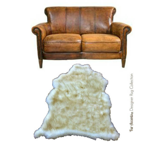 Faux Fur Area Rug - Hollister Sheepskin Pelt Shape, Handmade in Usa