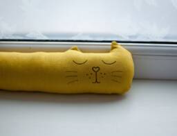 Filled Door Draft Stopper White Cat Animal Burlap Beach Christmas Extra Long Floral Holiday - thumbnail 1