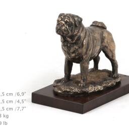 Pug, Dog Wooden Base Statue, Limited Edition, Artdog - thumbnail 4