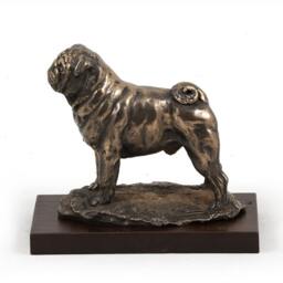 Pug, Dog Wooden Base Statue, Limited Edition, Artdog - thumbnail 2
