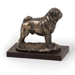 Pug, Dog Wooden Base Statue, Limited Edition, Artdog - thumbnail 3