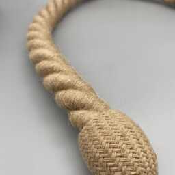 Jute Curtain Tiebacks - Twisted Rope, Natural Finish Set Of 2 - thumbnail 2