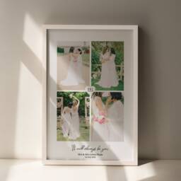 Personalised Wedding Photo Print, Paper Anniversary Gift, Framed - thumbnail 2