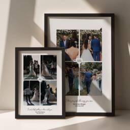 Personalised Wedding Photo Print, Paper Anniversary Gift, Framed - thumbnail 3