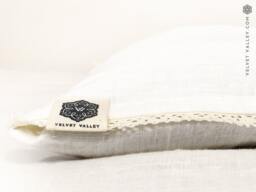 Antique White Pillow Sham With Lace-Softened Linen True Colour Pillow-Deco Lumbar Pillow-White Case-Decorative Lace - thumbnail 1
