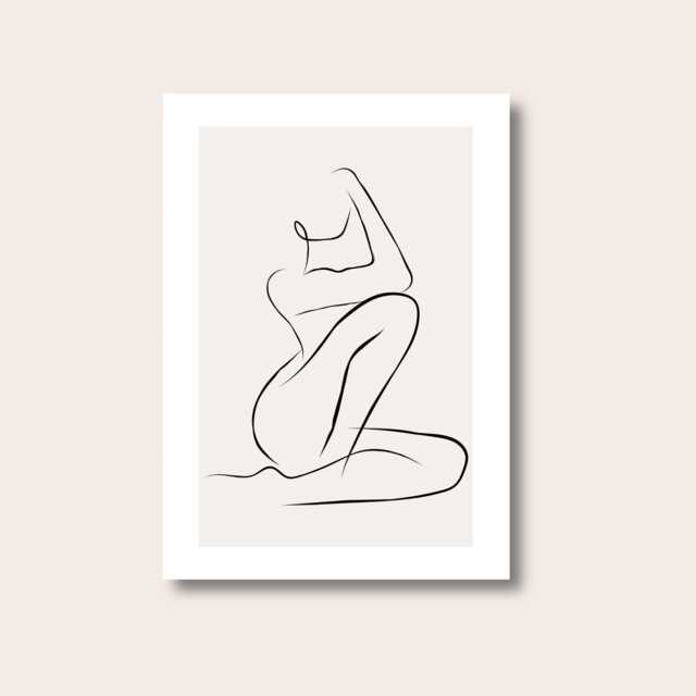 Woman Line Drawing, Single Art, Female Art Print, Body Abstract Drawing Feminine Poster, Minimalist - image 1
