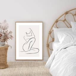 Woman Line Drawing, Single Art, Female Art Print, Body Abstract Drawing Feminine Poster, Minimalist - thumbnail 3