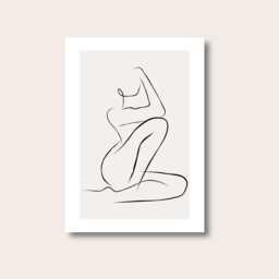 Woman Line Drawing, Single Art, Female Art Print, Body Abstract Drawing Feminine Poster, Minimalist - thumbnail 1