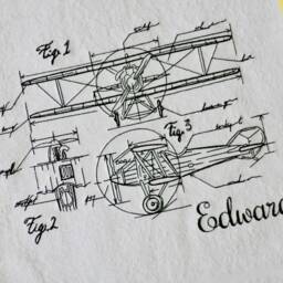 Personalized Aeroplane Embroidered Towel - Vintage Plane Aviator Gift - thumbnail 2