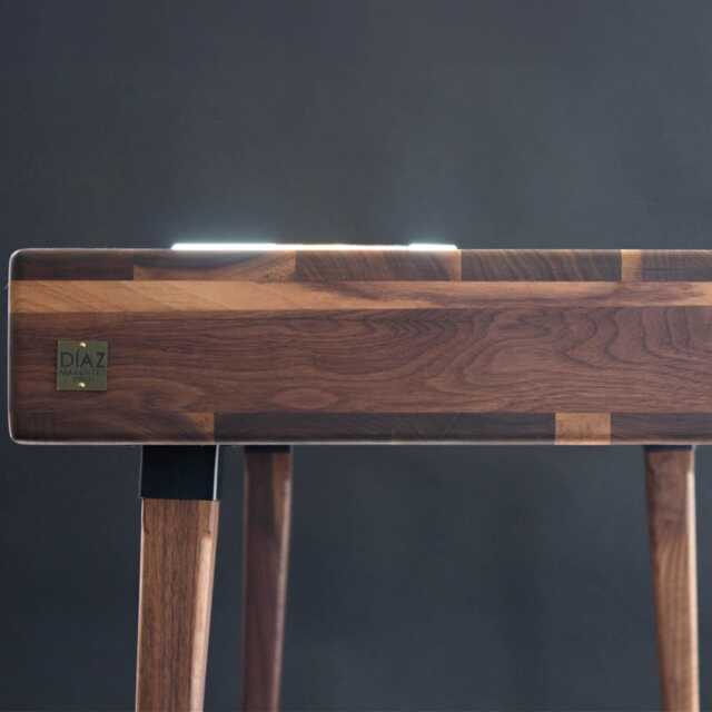 Handmade Walnut Wood Writing Desk - Mid-Century Modern Home Office - image 1