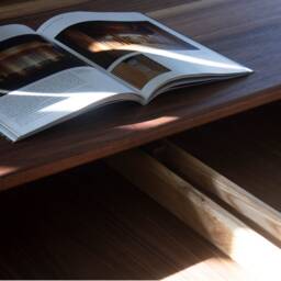 Handmade Walnut Wood Writing Desk - Mid-Century Modern Home Office - thumbnail 2