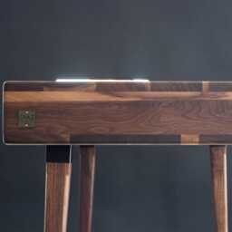 Handmade Walnut Wood Writing Desk - Mid-Century Modern Home Office