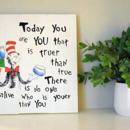 "Rustic Dr. Seuss Nursery Decor Reclaimed Wood Sign - 12""x12" - thumbnail 2