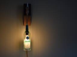 Wine Bottle Light, Wall Sconce, Clear