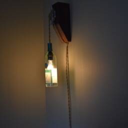 Wine Bottle Light, Wall Sconce, Clear - thumbnail 2
