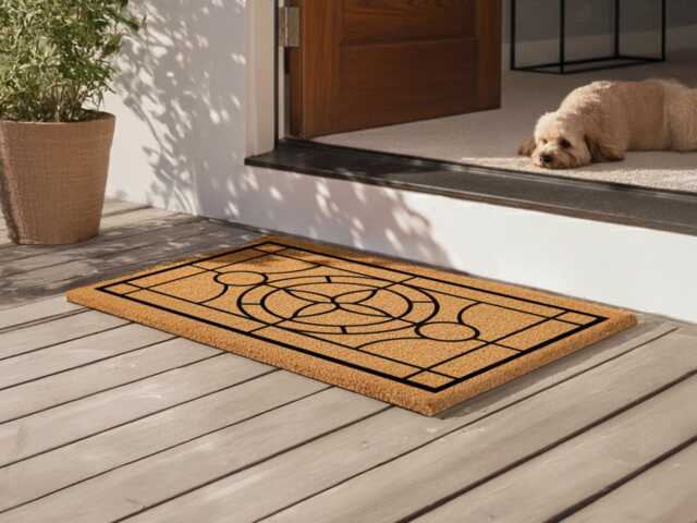 Elegant Front Door Mat - Geometric Style Rug Unique Porch Gift - image 1
