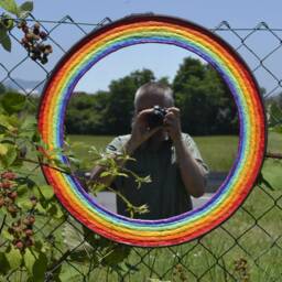 Large Rainbow Mirror, 53 cm Diameter Mirror, Decorative Wall Rainbow Furniture, Iron Ring Decor, New Home Gift - thumbnail 4