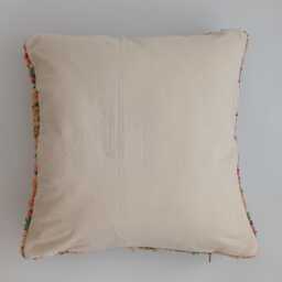 Moroccan Wool Cushion Cover, Handmade Berber Pillow, Multicoloured Vintage Rug Cushion, Tribal Throw 20''x20''/52x52 cm - thumbnail 4