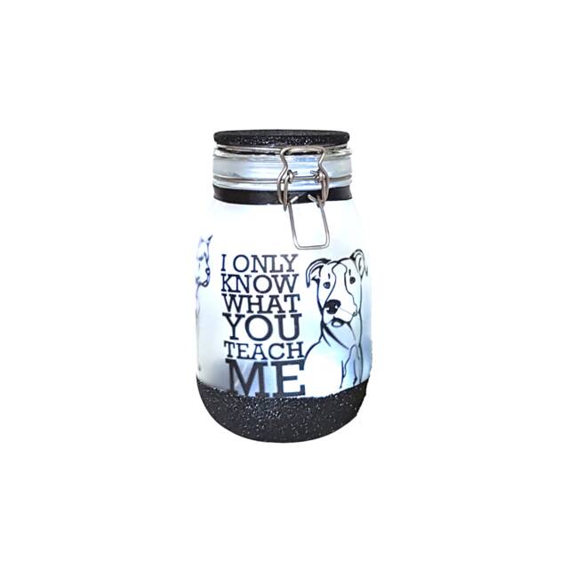 staffy Night Light, Pitbull Fairy Light Up Jar, Gift, Gift, Lantern, Pitbull Decal, Decor - image 1