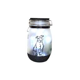 staffy Night Light, Pitbull Fairy Light Up Jar, Gift, Gift, Lantern, Pitbull Decal, Decor - thumbnail 3