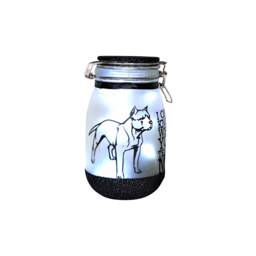 staffy Night Light, Pitbull Fairy Light Up Jar, Gift, Gift, Lantern, Pitbull Decal, Decor - thumbnail 2