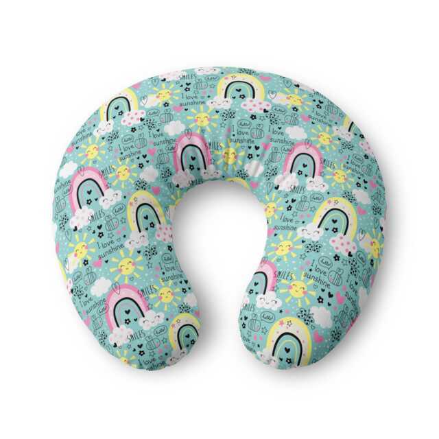 Pastel Rainbows Nursing Pillow Cover - Baby Shower Nursery Accent - image 1