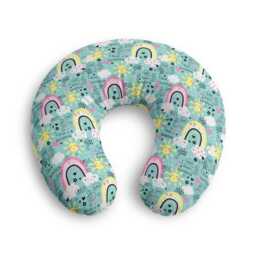 Pastel Rainbows Nursing Pillow Cover - Baby Shower Nursery Accent - thumbnail 2
