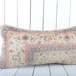 Vintage Turkish Kilim Lumbar Pillow Cover 12x24 Inch, Handmade - thumbnail 2