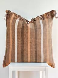 Brown Tribal Hemp Hand Woven Natural Dye Color Hmong Lumbar Pillow Cover - thumbnail 1