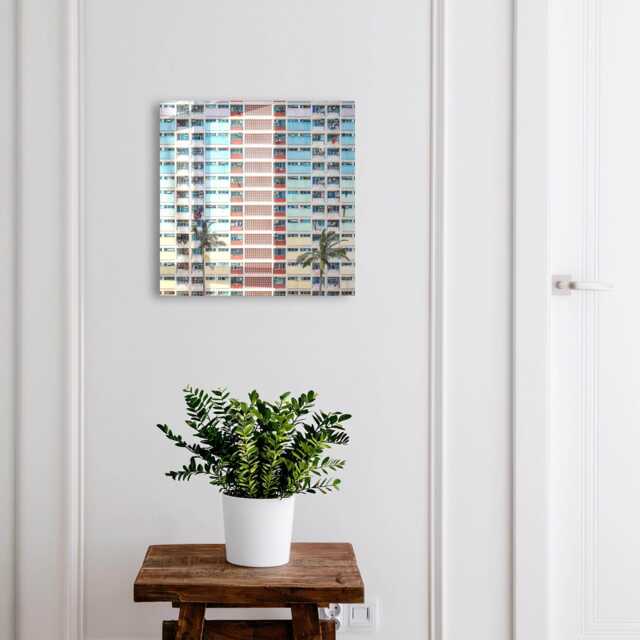 Colorful Architecture Wall Mounted Key Cabinet, Red Industrial Box, Modern Architecture, For Lovers Of Cities - image 1