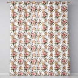 Cute Gingerbread Cookies With Poinsettia Flowers Seamless Pattern Readymade Eyelet Ring Top Thermal 100% Blackout Curtains - thumbnail 2