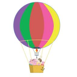 Peppa Pig Rainbow Hot Air Balloon Wall Sticker, Decal - thumbnail 2