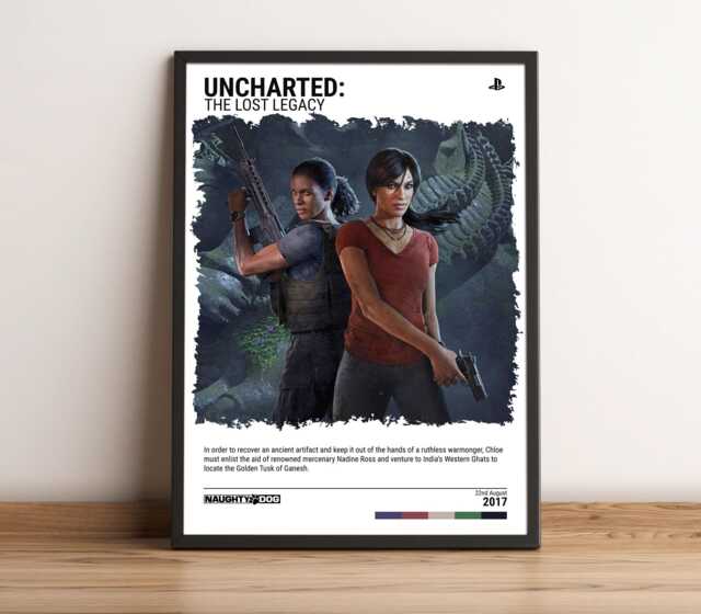 Uncharted Lost Legacy - 2017 Poster - Video Game Wall Art Print Gaming Gift A5-A4-A3-A2-A1 Unframed Canvas For Frame - image 1