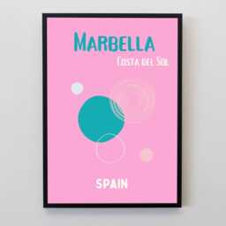 Marbella Spain Travel Poster, Colourful Costa Del Sol Wall Art Print, Beach Decor, Holiday Gift - thumbnail 2