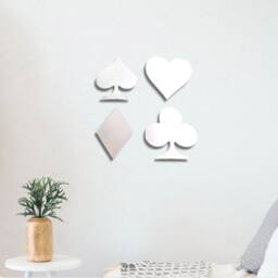 Playing Card Symbols Acrylic Mirror Wall Art - Set Of 4 - thumbnail 3