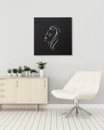 Embroidery Canvas Poster Modern Wall Decor Minimalist Art On Living Room Framed Picture Woman Urban Style