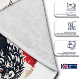 Lions Silhouette Personalised Name England Flag Bath Beach Towel Football Supporter St Georges Cross Sports Fan Holiday Gift Present For Him - thumbnail 3