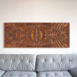 Divine Light Multilayer Wood Wall Art, Extra-Large Mandala Laser Cut, Statement Living Room Piece - thumbnail 3