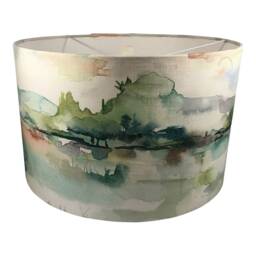 Mountain Scene Handmade Lampshade, Table Ceiling Pendant, Country Lamp Shade, Lampshades - thumbnail 3